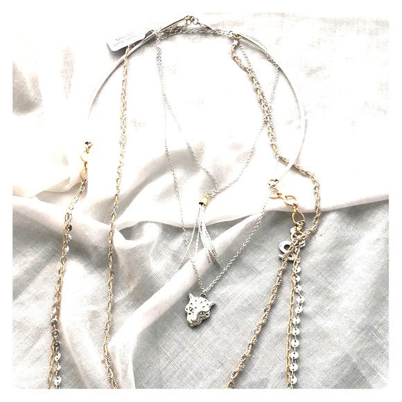 Free People Silver/Gold Tasseled Layered Necklace - Picture 6 of 8